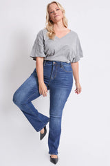 CURVY HIRISE SLIM BOOTCUT JEANS