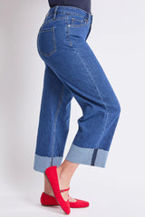 HIRISE RAW MEGA CUFF STRAIGHT LEG JEANS