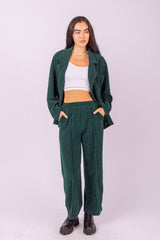 SOFT CORDUROY PINTUCK STRAIGHT LEG PANT