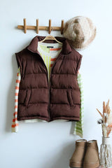 ZIP UP PUFFER VEST WITH SIDE POCKETS