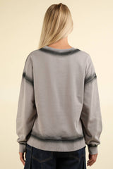 LONG SLEEVE OVERSIZED SWEATSHIRT WITH SPRAY DYE DETAIL