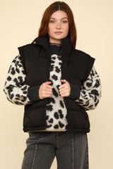 ZIP UP PUFFER VEST WITH SIDE POCKETS