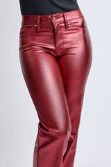 HIRISE METALLIC STRAIGHT LEG JEANS