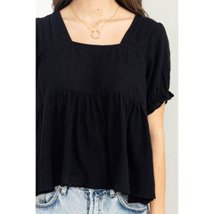 PUFF SLEEVE CROP TOP