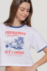 Short Sleeve Embroidered Edge Graphic T-Shirt