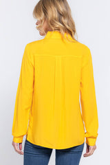 Long Sleeve Front Pocket Woven Shirt