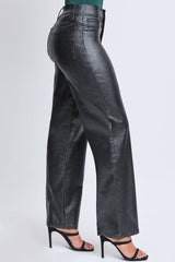 HIRISE METALLIC STRAIGHT LEG JEANS