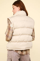 ZIP UP PUFFER VEST WITH SIDE POCKETS