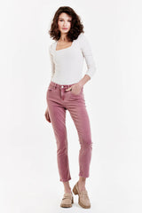 BLAIRE HIGH RISE ANKLE SLIM STRAIGHT JEANS FAWN