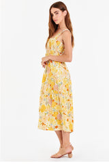 DELIA SMOCKED BODICE MIDI DRESS