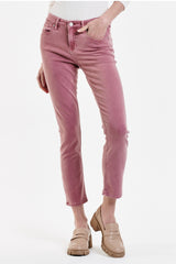 BLAIRE HIGH RISE ANKLE SLIM STRAIGHT JEANS FAWN