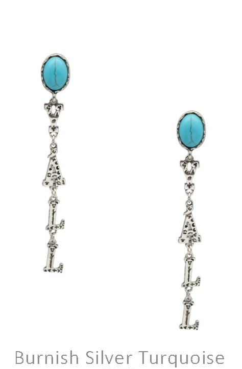 YALL EARRINGS WITH TURQUOISE STUD