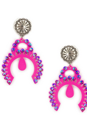 CONCHO AND NAJA EARRINGS WITH AB CRYSTAL DETAIL