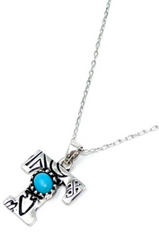 SILVER WESTERN STAMPED INITIAL NECKLACE WITH TURQUOISE