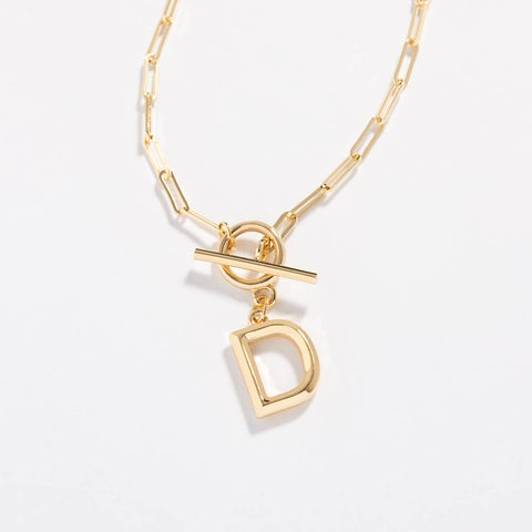D 14K GOLD DIPPED INITIAL NECKLACE