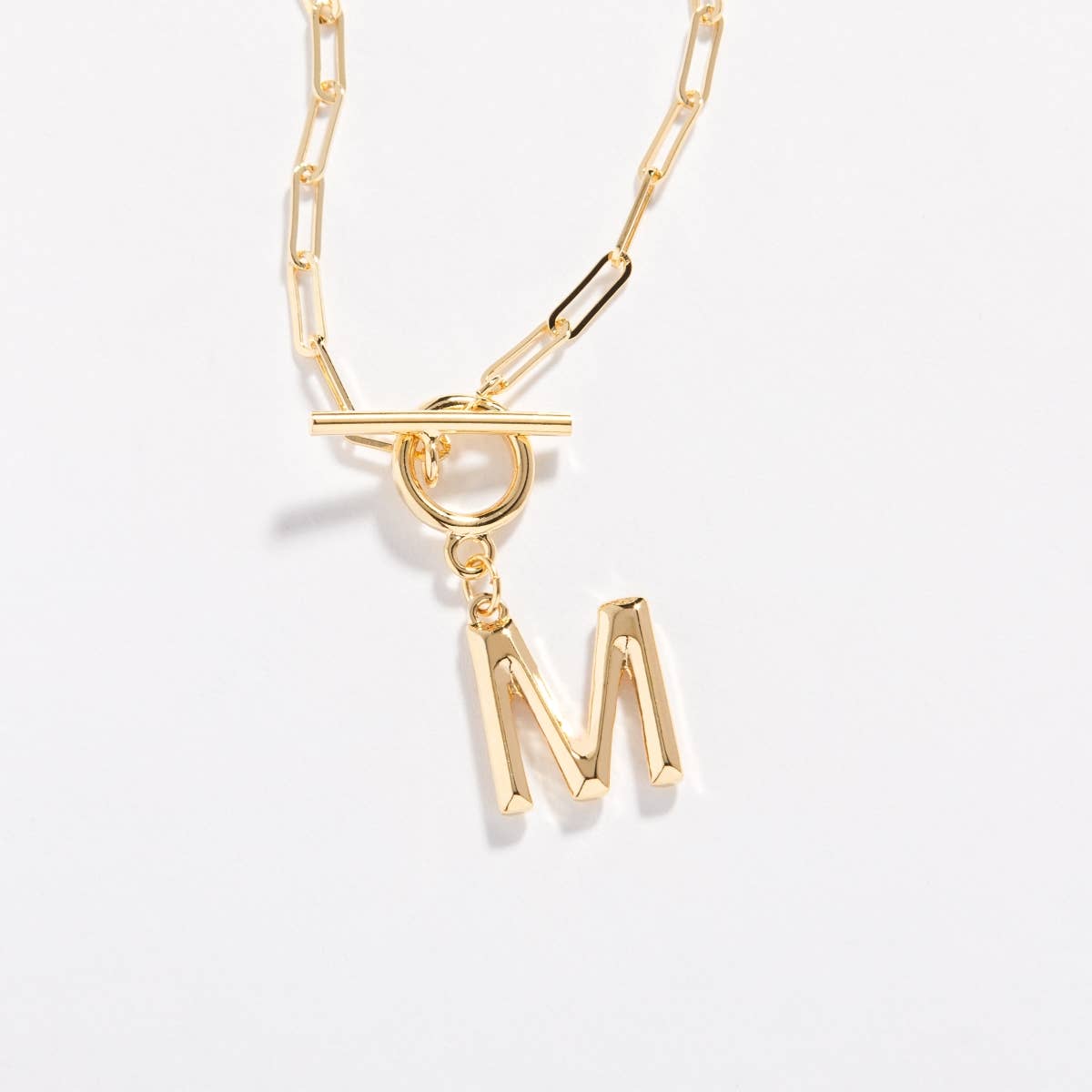M 14K GOLD DIPPED INITIAL NECKLACE