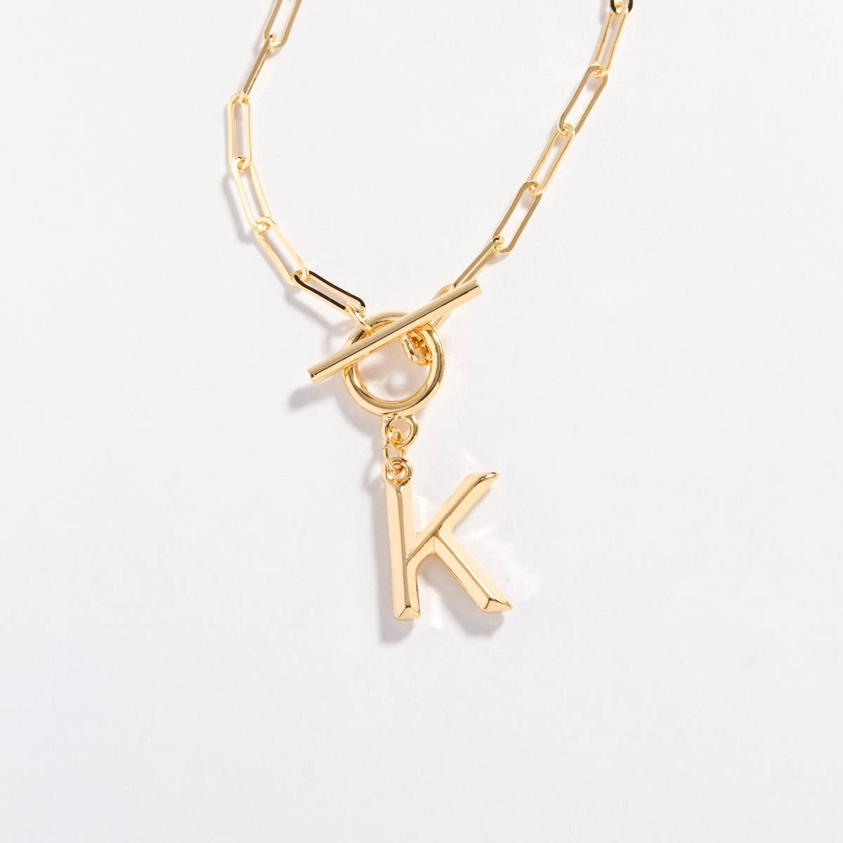 K 14K GOLD DIPPED INITIAL NECKLACE