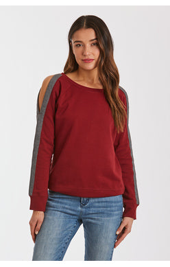 HELEN STRIPE SLEEVE COLD SHLDR