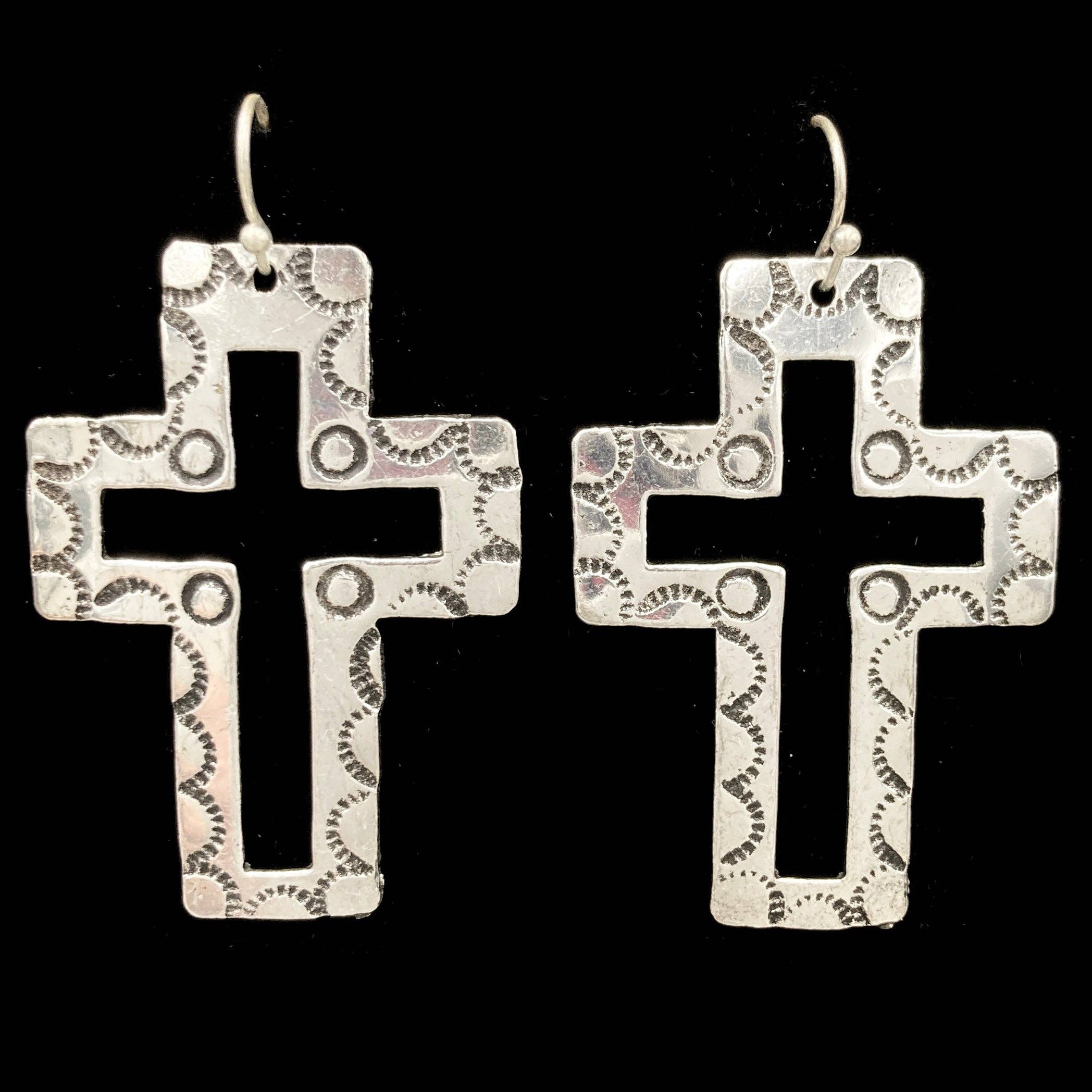 Metal Cross Cutout Earrings