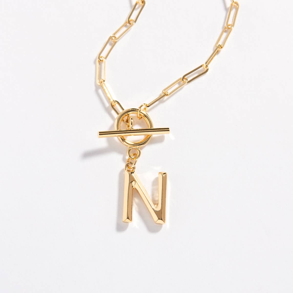 N 14K GOLD DIPPED INITIAL NECKLACE
