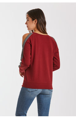 HELEN STRIPE SLEEVE COLD SHLDR