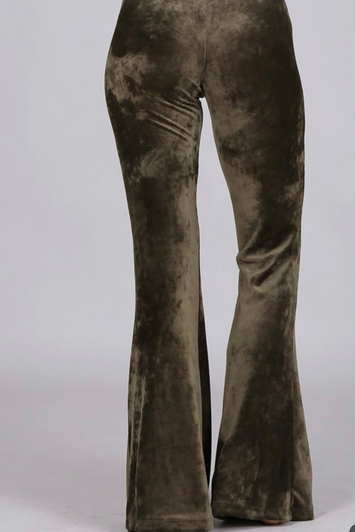 FIT AND FLARE VELVET PANTS