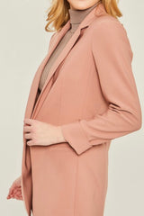 WOVEN CLASSIC OPEN FRONT BLAZER