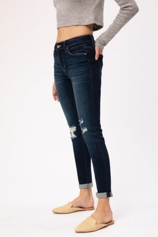 GEMMA MIDRISE ANKLE SKINNY WITH ROLL CUFF