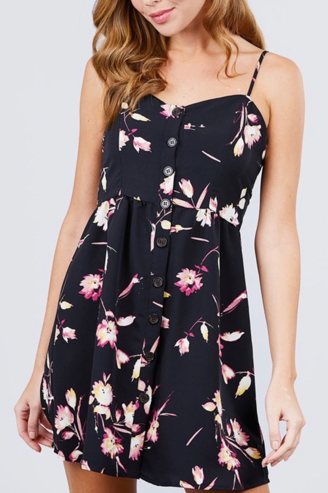 SWEETHEART SMOCKED TOP FLORAL DRESS