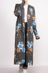 CURVY FLORAL KNIT MAXI DUSTER
