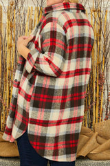 CURVY LONG SLEEVE FLANNEL WITH POCKETS