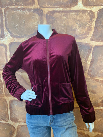 STACIA VELVET ZIP UP BOMBER