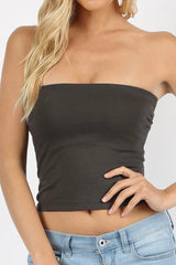 TUBE TOP WITH ROUCHED SIDES