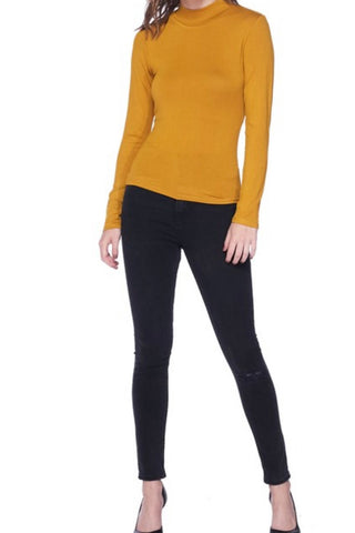 LONG SLEEVE MOCK NECK TOP