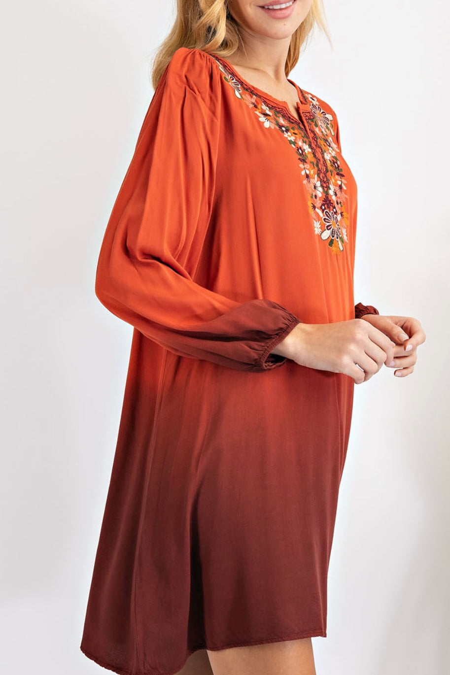 long sleeve dip hem dress Burgundy Dip Hem Wrap Front Dress with Long Sleeves | URBAN TOUCH