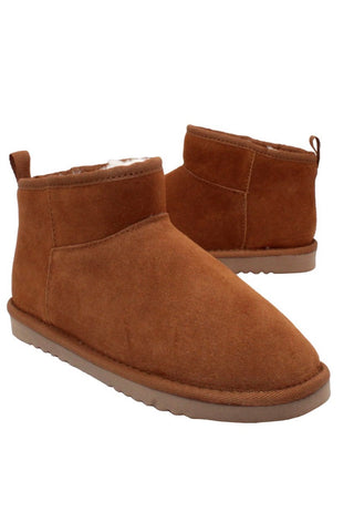 SCRUFF SUEDE BOOTIES WITH FAUX SHERLING
