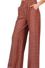 MELANGE WIDE LEG PANTS