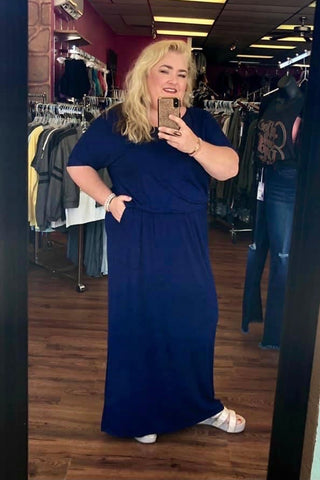 S/S OFF SHLDR MAXI W/SIDE SLIT