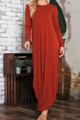 LONG SLEEVE MAXI WITH SIDE SLITS