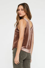 ACACIA VNECK FRONT AND BACK VELOUR TANK