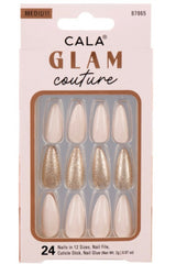 GLAM COUTURE ALMOND SHINY GLITTER NAIL KIT