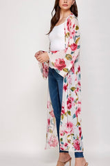 BELL SLEEVE FLORAL KIMONO DUSTER