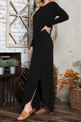 LONG SLEEVE MAXI WITH SIDE SLITS
