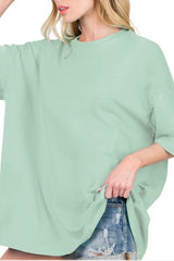 SHORT SLEEVE CREW NECK OVERSIZED BOYFRIEND TEE