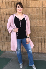TIE FRONT 3/4 SLEEVE DUSTER