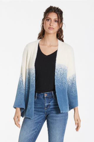 ELEANOR KIMONO SLEEVE OPEN CARDIGAN WITH OMBRE EFFECT