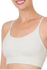 ATHLETIC ADJUSTABLE STRAP BRALETTE WITH REMOVABLE PADS