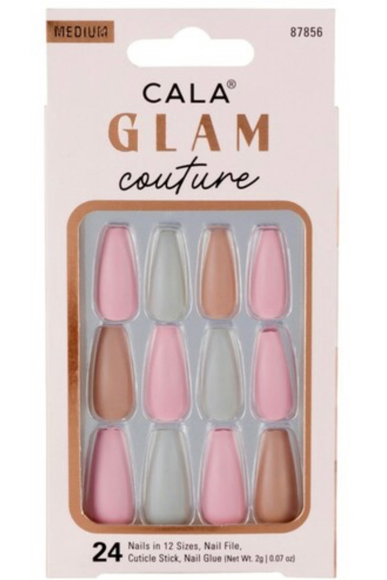 GLAM COUTURE COFFIN EARTH TONES NAIL KIT
