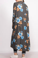 CURVY FLORAL KNIT MAXI DUSTER