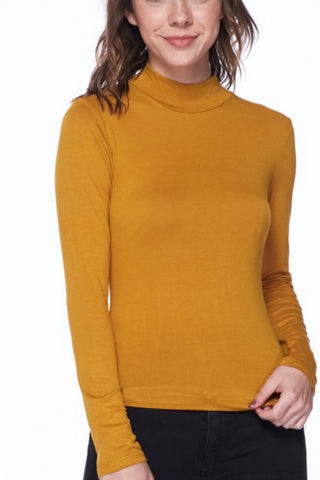 LONG SLEEVE MOCK NECK TOP